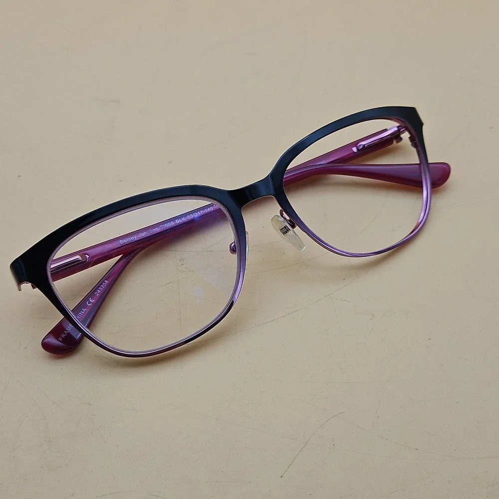 Betsey Johnson Eyeglasses Frames Only Cat Eye Pink Black Women's Glasses